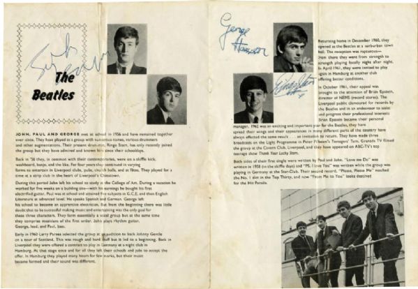 The Beatles: Group Signed c.1963 Croydon Concert Program w/ Lennon, McCartney, Harrison & Starr! (PSA/DNA)