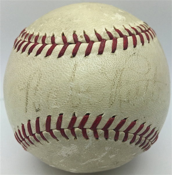 Babe Ruth Single Signed Official Eastern League Baseball (JSA)
