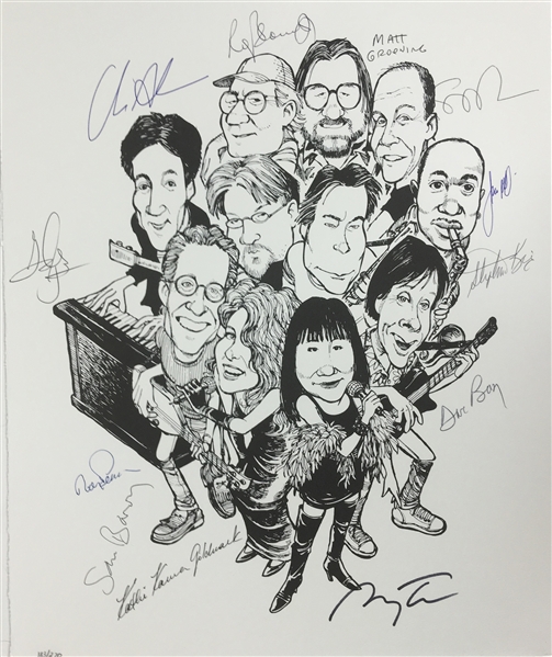 The Rock Bottom Remainders Signed 11" x 17" Lithograph w/ King, Groening & Others (PSA/JSA Guaranteed)