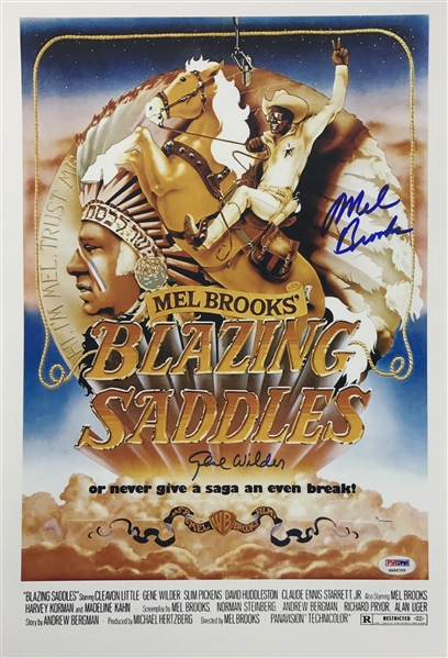 Blazing Saddles: Mel Brooks & Gene Wilder Dual Signed 12" x 18" Poster Photo Print (PSA/DNA)