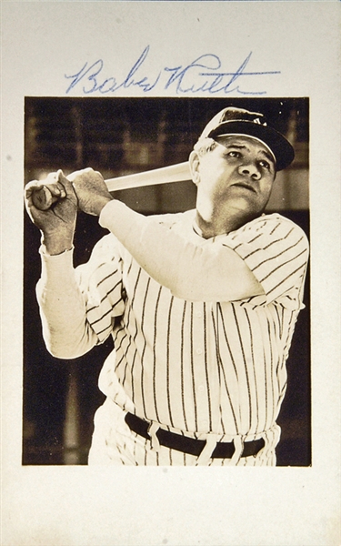 Lot Detail Babe Ruth Signed 3 X 5 5 New York Yankees Photograph JSA