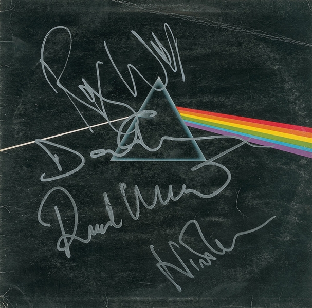 Pink Floyd Exceedingly Rare Group Signed "Dark Side of the Moon" Album w/ Album Designer Storm Thorgerson - A One-of-a-Kind Floyd Relic! (PSA/DNA)