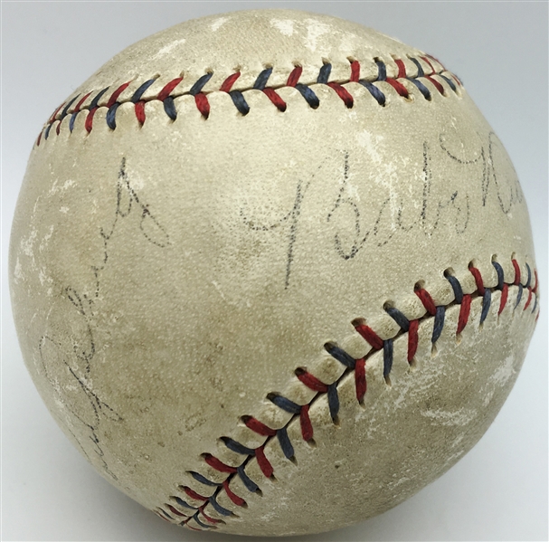 Murderers Row: Babe Ruth & Lou Gehrig Dual Signed 1927 Era OAL Ban Johnson Baseball (JSA)