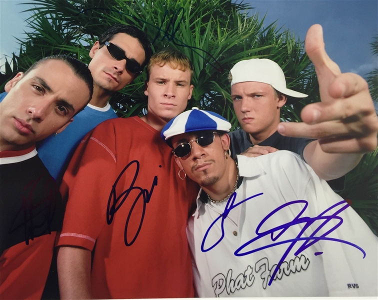 The Backstreet Boys Group Signed 8" x 10" Color Photo (5 Signatures)(PSA/JSA Guaranteed)