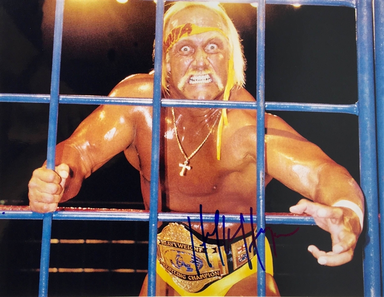 Wrestling Icons: Hulk Hogan & Sting Signed 11" x 14" Color Photo Lot (2)(PSA/JSA Guaranteed)