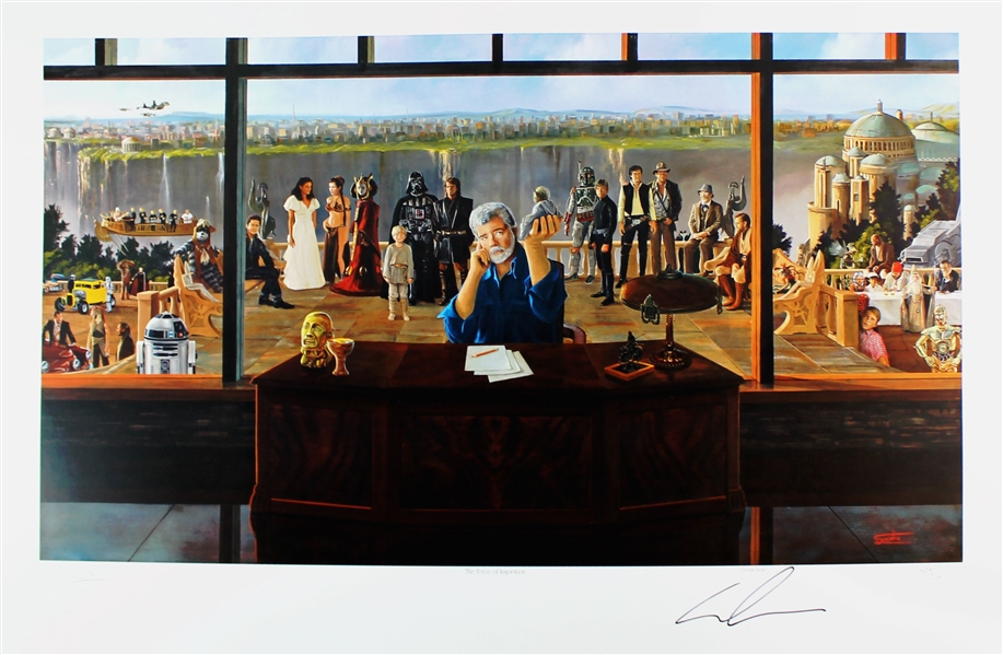 STAR WARS: Impressive Lot of Ten (10) Signed Limited Edition George Lucas Lithographs w/ His Characters! (PSA/DNA Guaranteed)