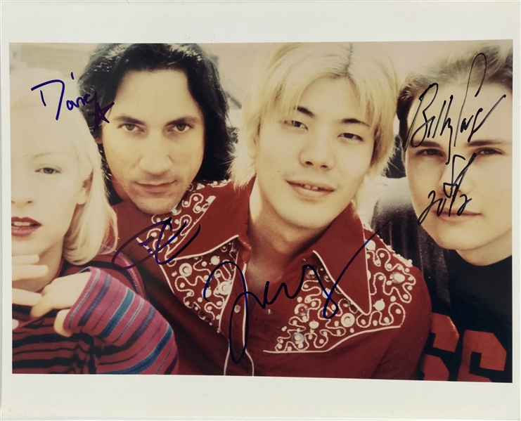 Smashing Pumpkins Rare Group Signed 8" x 10" Color Photo (Original Lineup)(TPA Guaranteed)