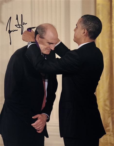 James Taylor Signed 11" x 14" Color Photo with President Barack Obama (TPA Guaranteed)