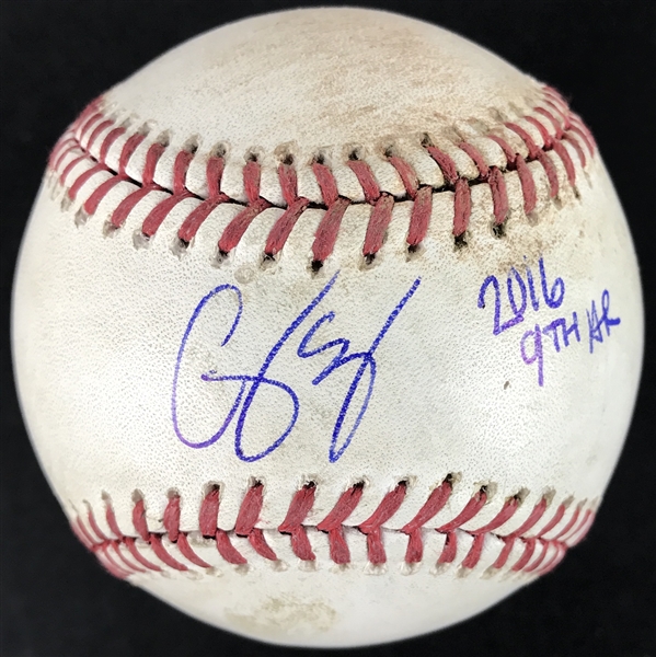 Corey Seager Signed & Game Used OML Baseball from 5-31-16 Game vs. Cubs w/"2016 9th HR" Inscription (JSA & MLB Holo)
