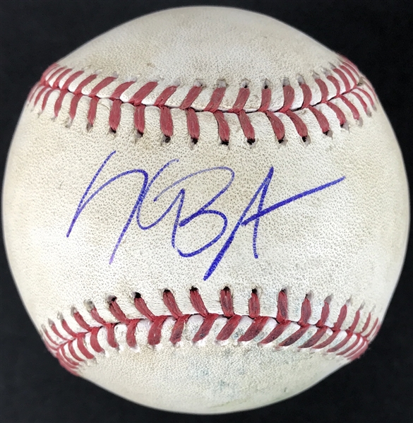 Kris Bryant Signed & Game Used OML Baseball from 8-26-16 Game vs. Dodgers (Bryant Hits 2 HRs)(JSA & MLB Holo)