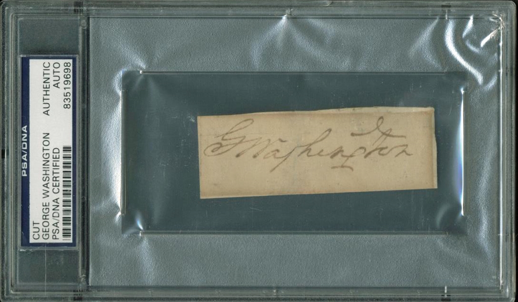President George Washington Signed Presidential Document Clipping (PSA/DNA Encapsulated)