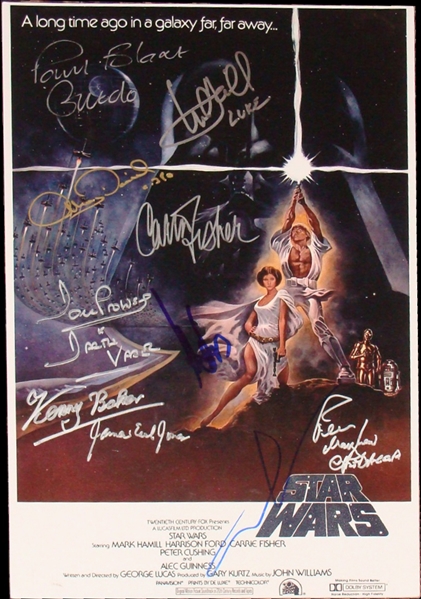 Star Wars Cast Signed 12" x 18" Poster Photo w/ Lucas, Ford, Hamill, Fisher & More! (TPA Guaranteed)