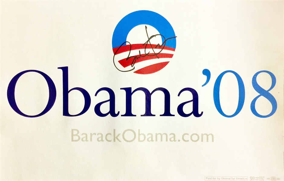 President Barack Obama Signed 2008 Presidential Campaign Sign (TPA Guaranteed)