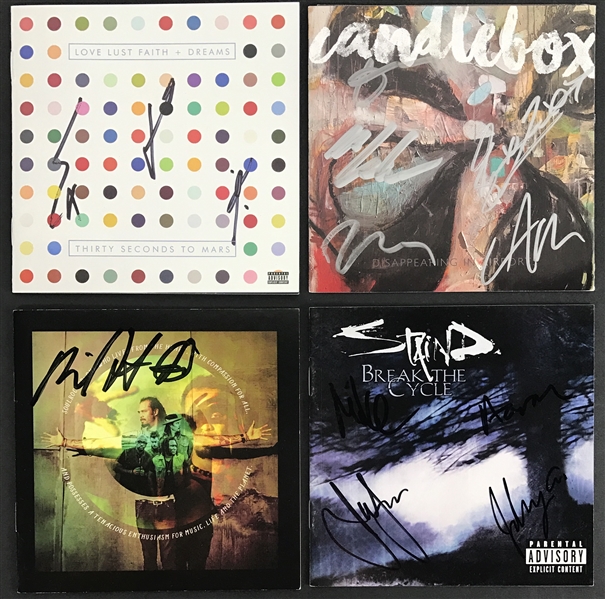 Rock Stars Signed CD Booklet Lot with 30 Seconds to Mars, Staind, Candlebox & Michael Frani (TPA Guaranteed)