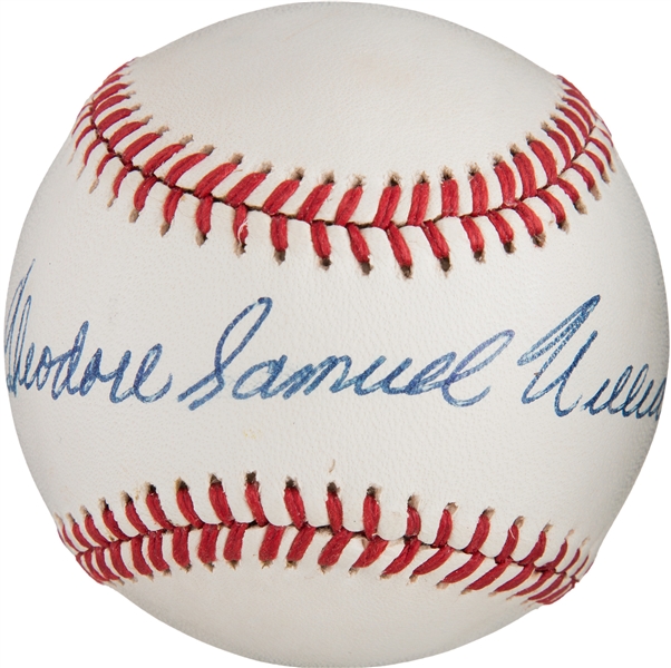 Ted Williams Near-Mint Signed OAL Baseball w/ RARE Full "Theodore Samuel Williams" Autograph (TPA Guaranteed)