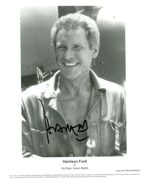 Harrison Ford Signed 8" x 10" Promotional Black & White Photograph (JSA)