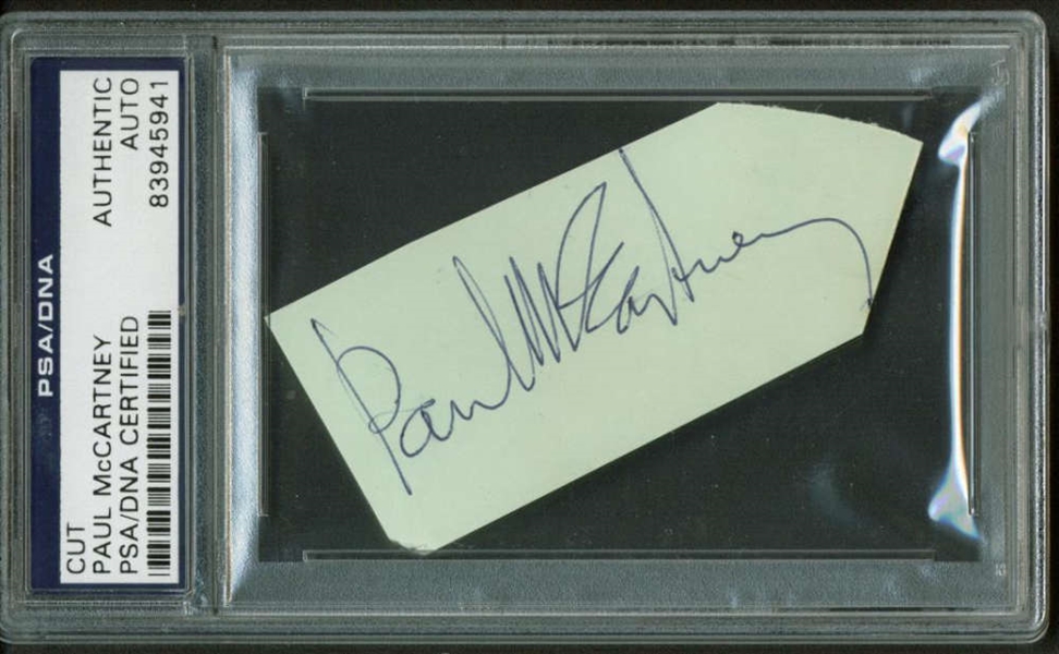 Beatles: Paul McCartney Signed 1.5" x 3" Album Page (PSA/DNA Encapsulated)