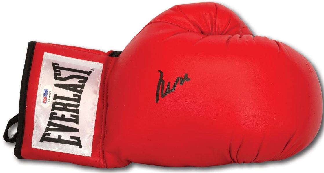 Muhammad Ali Signed Red Everlast Boxing Glove PSA/DNA Graded GEM MINT 10!
