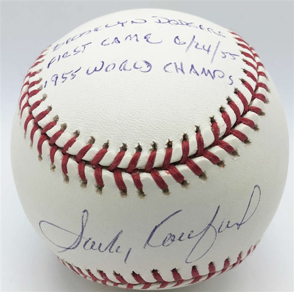 Sandy Koufax Signed OML Baseball w/ Rare 3 Inscriptions! (JSA)
