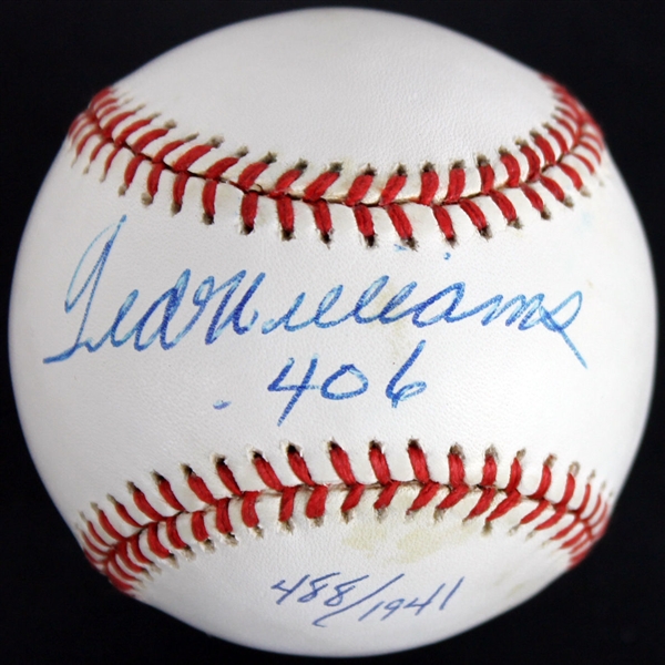 Ted Williams Signed Limited Edition ".406" Baseball (BAS/Beckett)