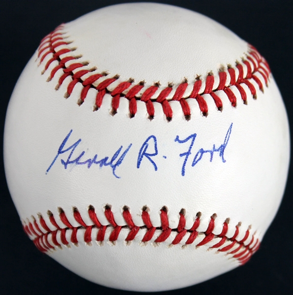 President Gerald Ford Near-Mint Signed OAL Baseball (BAS/Beckett)
