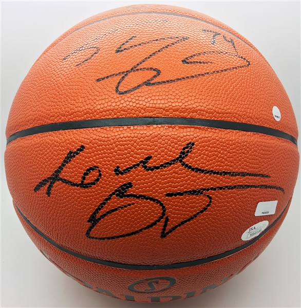 Lakers Dynasty: Kobe Bryant & Shaquille ONeal Dual Signed NBA Game Basketball (Panini & JSA) 