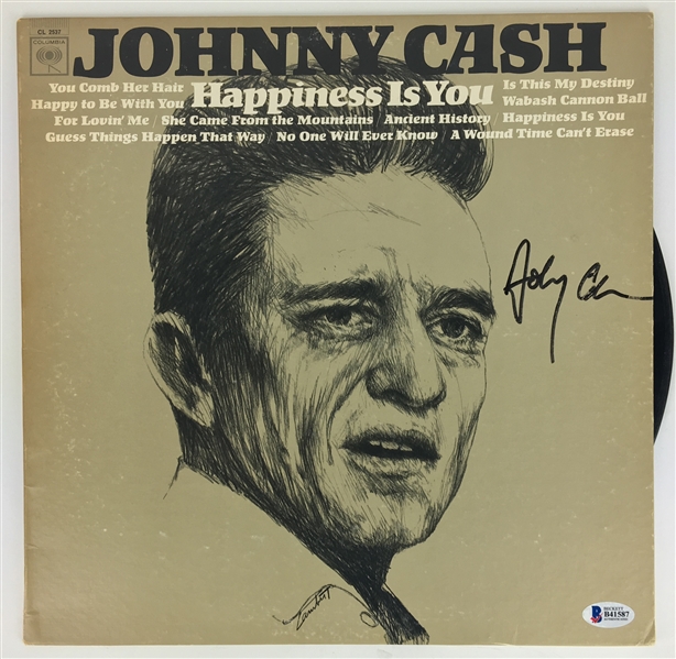 Johnny Cash Signed "Happiness Is You" Album (Beckett)