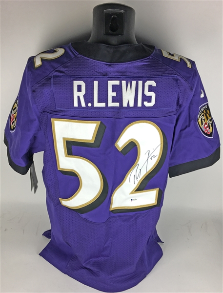 Ray Lewis Signed Of Field Style NIKE Baltimore Ravens Jersey (Beckett)