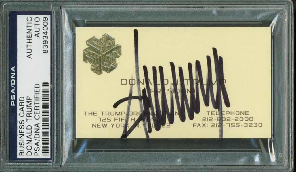 Donald Trump Signed c. 1990s Business Card (PSA/DNA Encapsulated)