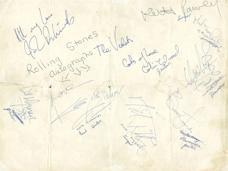 The Rolling Stones Vintage Group Signed 8" x 11" Album Page w/ Brian Jones! (TPA Guaranteed)