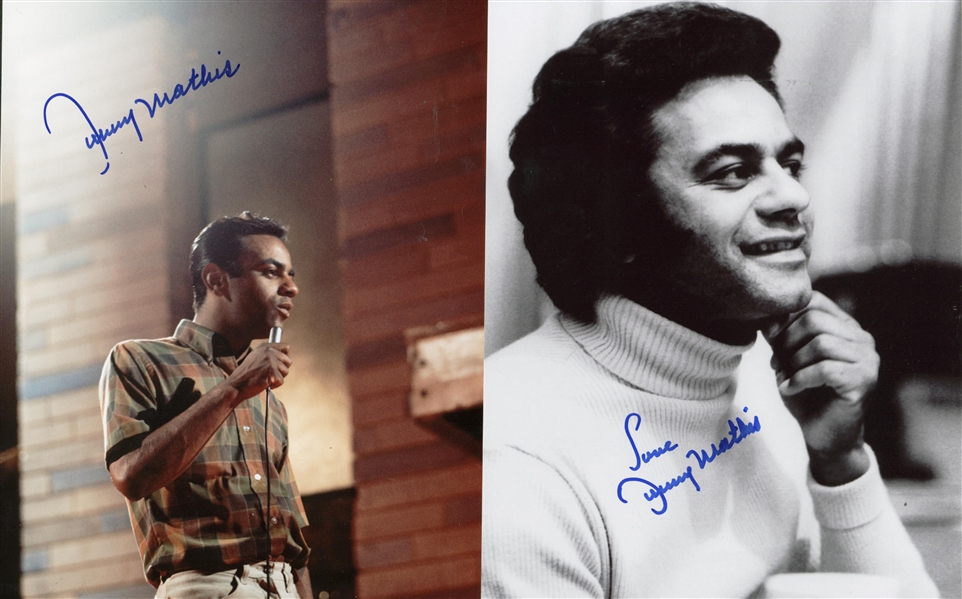 Johnny Mathis Lot of Two (2) Signed 8" x 10" Photographs (TPA Guaranteed)