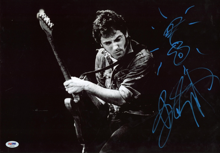 Bruce Springsteen Signed 11" x 17" On-Stage Photograph w/ Guitar Sketch! (PSA/DNA)
