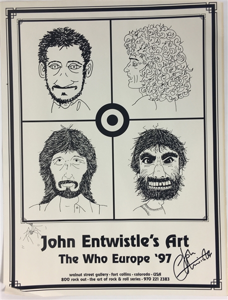The Who: John Entwistle Signed 24" x 30" Art Tour Poster (TPA Guaranteed)