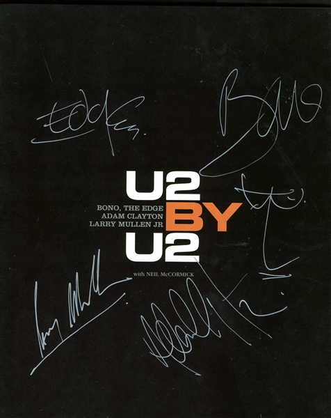 U2 Group Signed "U2 By U2" Hardcover Book w/ Bono Sketch! (TPA Guaranteed)
