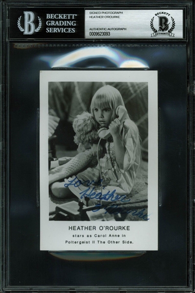 Heather ORourke Signed 3.5" x 5.5" "Poltergeist II" Publicity Photo (BAS/Beckett Encapsulated)