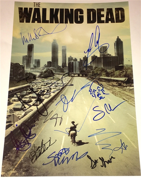 The Walking Dead Cast Signed 12" x 18" Poster w/ 14 Signatures! (TPA Guaranteed)