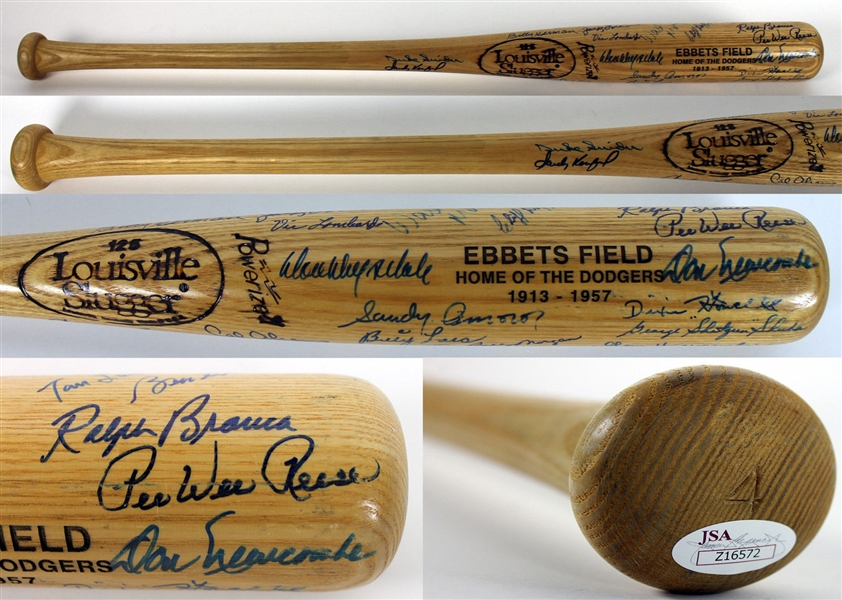 Dodgers Greats Signed Ebbets Field Commemorative Baseball Bat (42 Sigs!)(JSA)