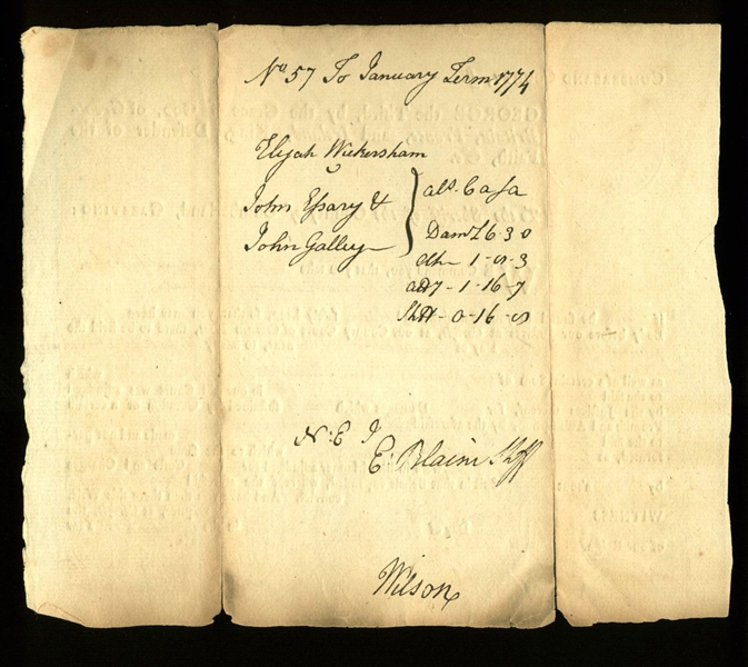 Founding Father James Wilson Signed Legal Document (BAS/Beckett)