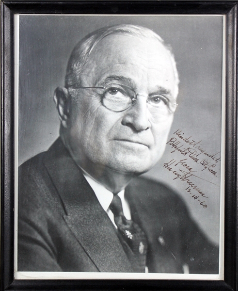 President Harry Truman Signed & Inscribed 8" x 10" B&W Photo (BAS/Beckett)