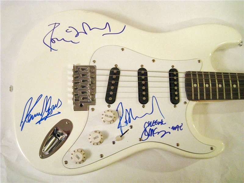 The Faces Rare Group Signed Strat Guitar with Stewart, Wood, Jones & McLagan (Beckett/BAS)