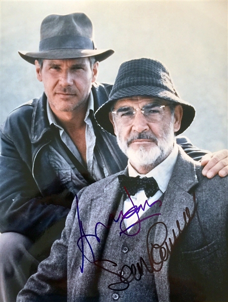 Harrison Ford & Sean Connery In-Person Signed 11" x 14" Photo from "Indiana Jones & The Last Crusade" (Beckett/BAS Guaranteed)