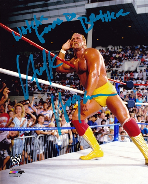 WWE: Hulk Hogan Signed 8" x 10" Color Photo with "Watcha Gonna Do Brother?" Inscription (Beckett/BAS Guaranteed)