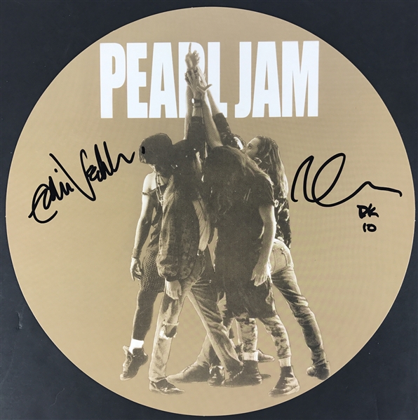 Pearl Jam: Eddie Vedder & Dave Krusen Dual Signed "Ten" 12" Circular Promo Flat (Beckett/BAS Guaranteed)