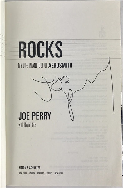 Aerosmith: Joe Perry Signed Hardcover First Edition Autobiography: "Rocks" (Beckett/BAS Guaranteed)