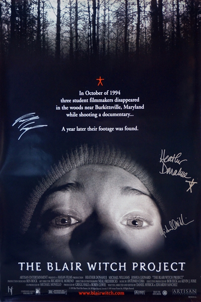 The Blair Witch Project Cast Signed 27" x 41" Movie Poster with Donahue, Williams & Leonard! (Beckett/BAS Guaranteed)