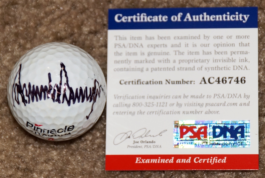 President Donald Trump Signed Golf Ball with Choice Autograph (PSA/DNA)