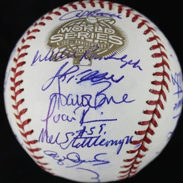 2003 NY Yankees (AL Champs) Team Signed World Series Baseball (26 Sigs)(MLB)