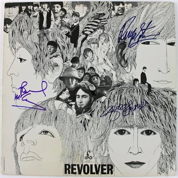 The Beatles: "Revolver" UK Album Cover Signed by George Harrison, Paul McCartney & Ringo Starr (PSA/DNA & Caiazzo LOAs)