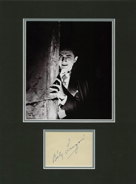Dracula: Bela Lugosi Signed 4.5" x 6" Album Page in Matted Display (JSA)
