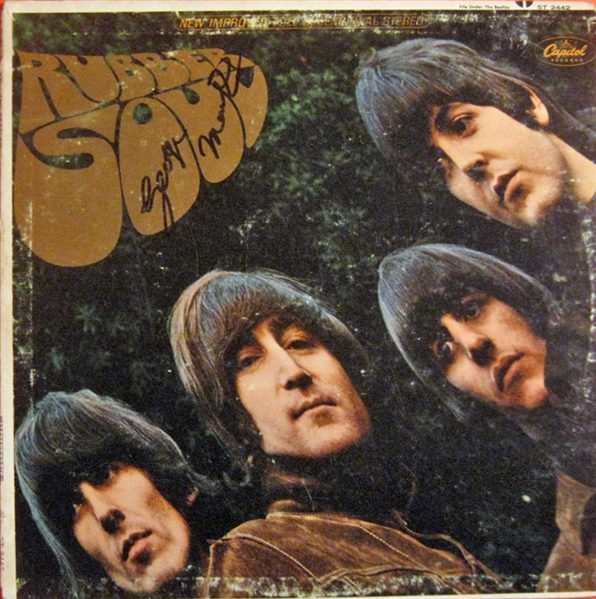The Beatles: George Martin Signed Rubber Soul Record Album (Beckett/BAS)